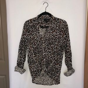 J. CREW Leopard Button Down Shirt
